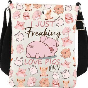 Pig Crossbody Bag Waterproof Polyester Adjustable Strap Small Purse